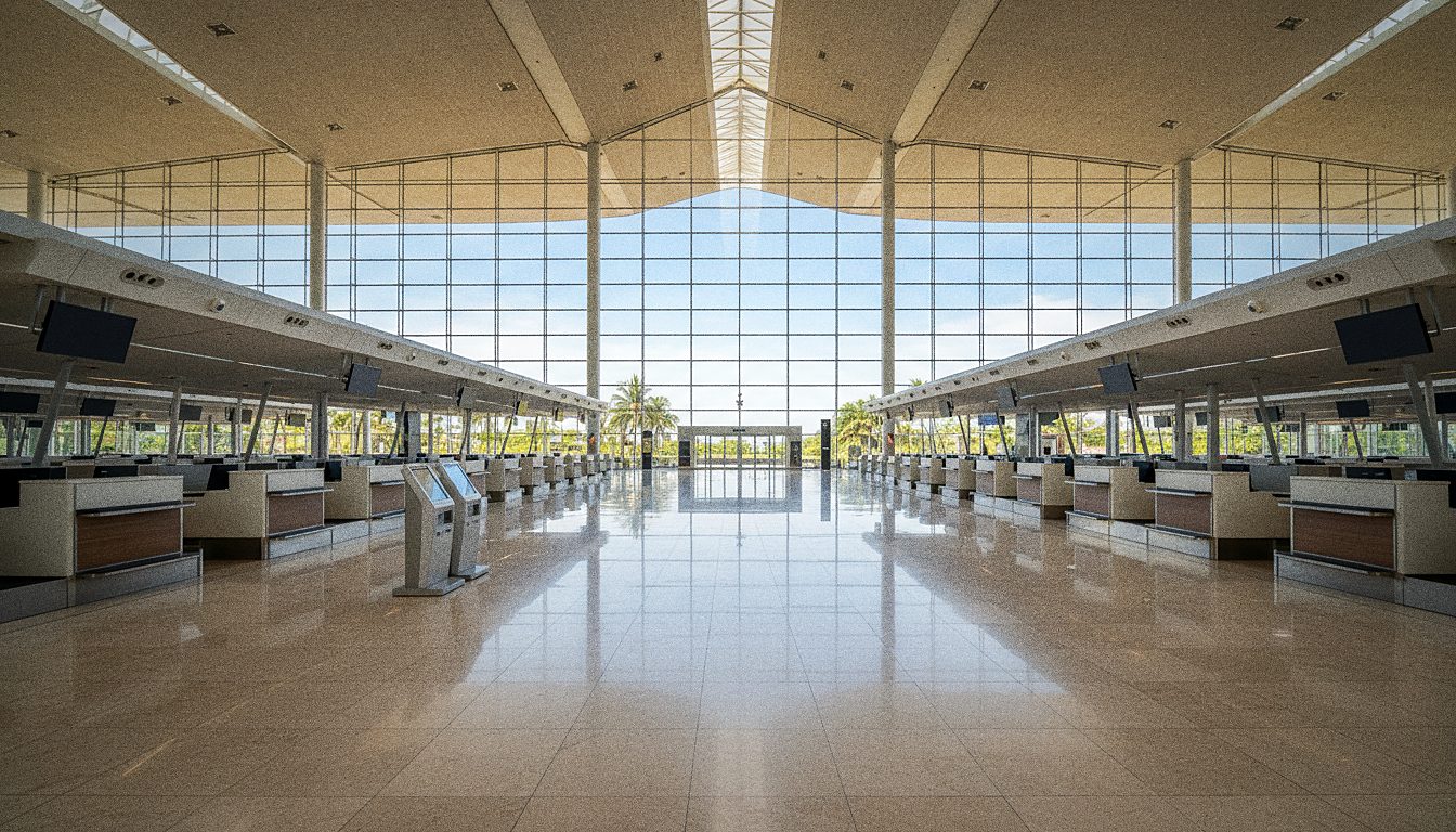 Check-in hall inside Phuket International Airport terminal