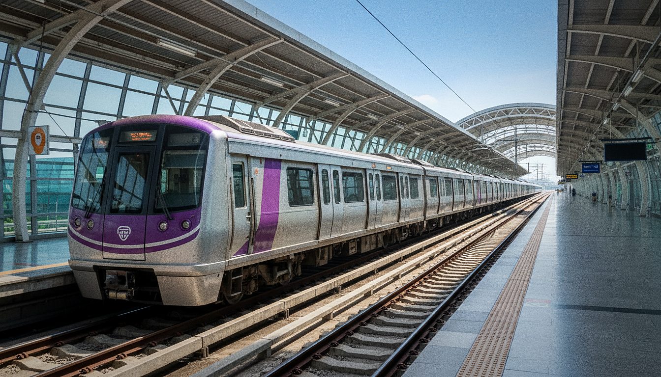 Airport Rail Link train at the Suvarnabhumi Airport station platform